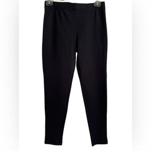 Land’s End Girl’s PLUS 10 12 Leggings BLACK Iron Knee Ankle Length